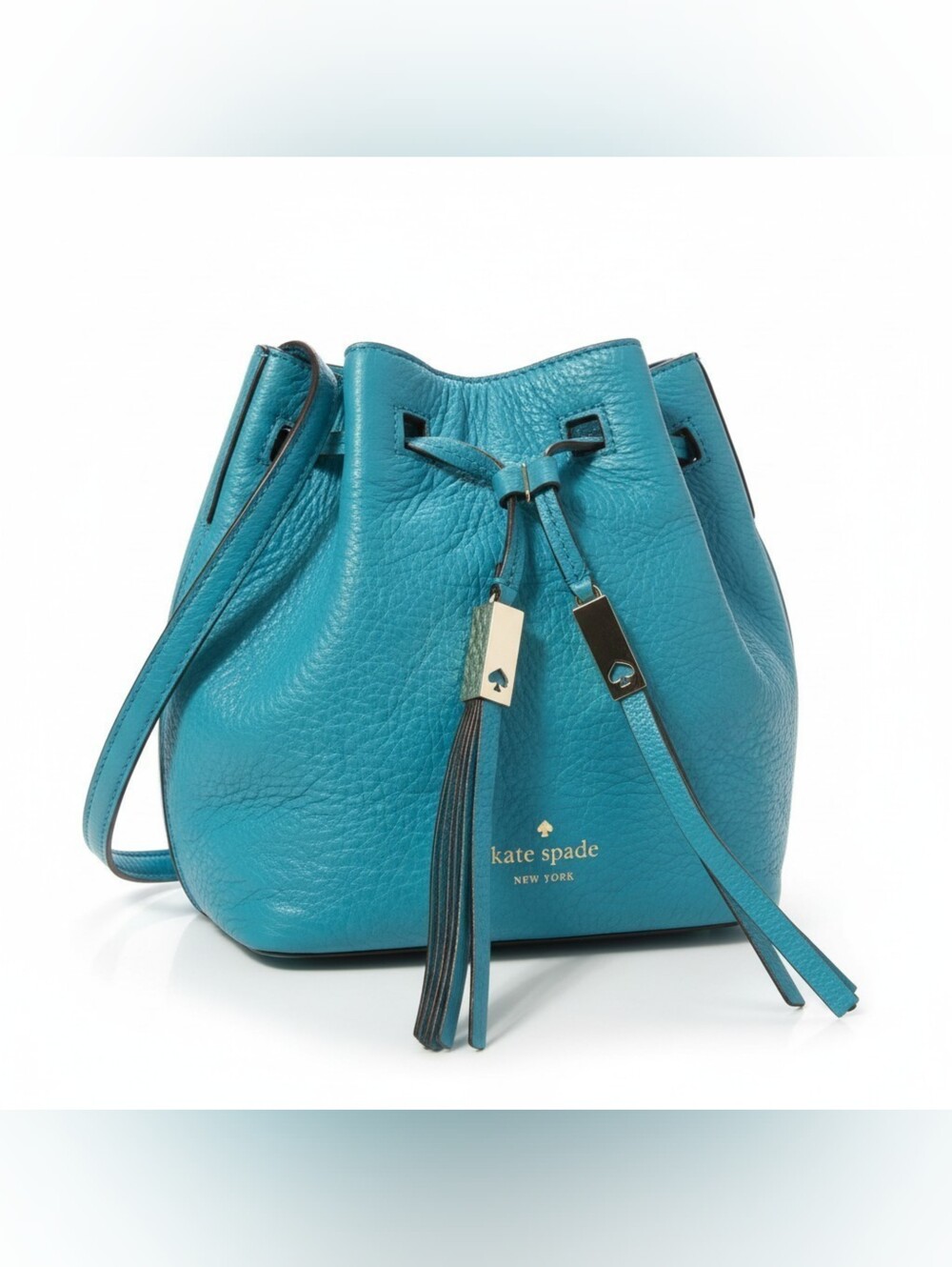 Kate Spade New York Grey Street "Tiny Cooper" Leather Crossbody Bucket Bag